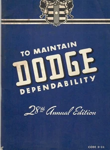 Per mantenere l'affidabilità Dodge - 28ª Edizione Annuale - 1941 - Foto 1 di 1