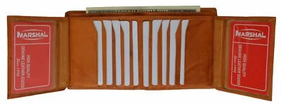 Cartera Hipster de Cuero Doble Pliegue para Hombres Tarjetas de Crédito 2 Solapas Bolsillo Frontal Europeo Foto 1 de 4