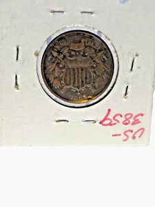 1864 2C coin – Large Motto – Civil War Era Coin – “IN GOD WE TRUST" 1st Yr. - Picture 1 of 2