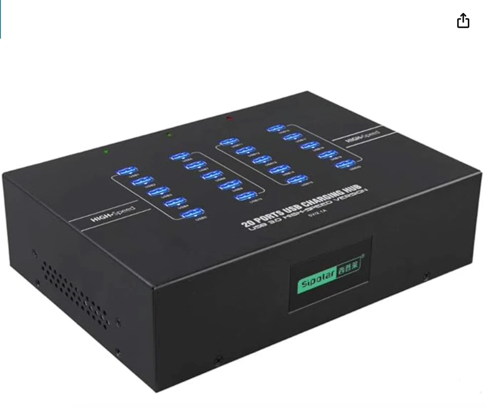 USB Hub, Sipolar USB 3.0 Hub with Charging and Superspeed Data Transfer Sync 5G - Image 1 of 4