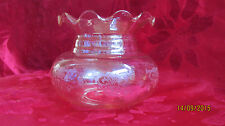 Art Deco acid-etched w/ clear/touch of smoke glass frills lamp shade