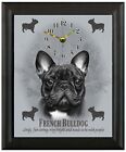 French bulldog black clock wall or freestanding gift present xmas christmas