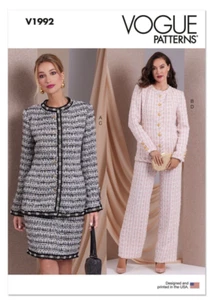 Vogue Sewing Pattern 1992 Misses 18-26 Lined Jacket Pant & Skirt Contour Waist - Picture 1 of 7