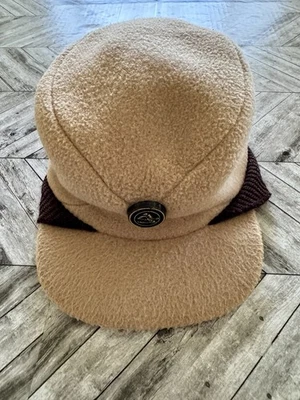 Vintage Ski Hat Mens Large Beige Cap Military Union Wool Snow Outdoor Trapper - Image 1 of 4