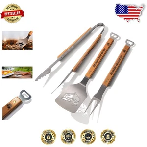 Juego de parrilla de barbacoa Colorado Avalanche de lujo - Herramientas de 3 piezas con abrebotellas - Imagen 1 de 7