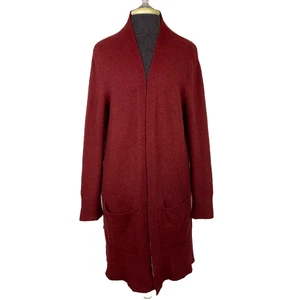 Cárdigan tejido abierto Madewell lana merino alpaca óxido acanalado ribete suéter talla pequeña - Imagen 1 de 17