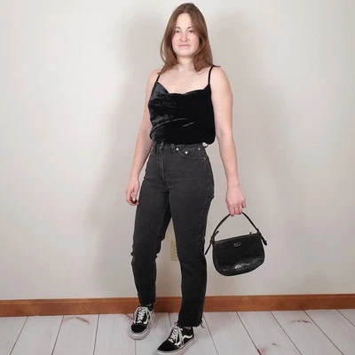 Mini Bolso Baguette Vintage Años 90 Y2K Guess Cuero Mármol Negro Foto 1 de 4