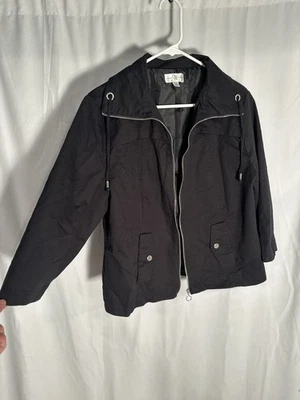 Studio Works черная куртка размер M хлопок молнии повседневный с подкладкой ветровка - Изображение 1 из 4