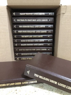 12 Book Lot LOUIS L'AMOUR Collection Leatherette Bound Hardcover Vintage Books - Image 1 of 4