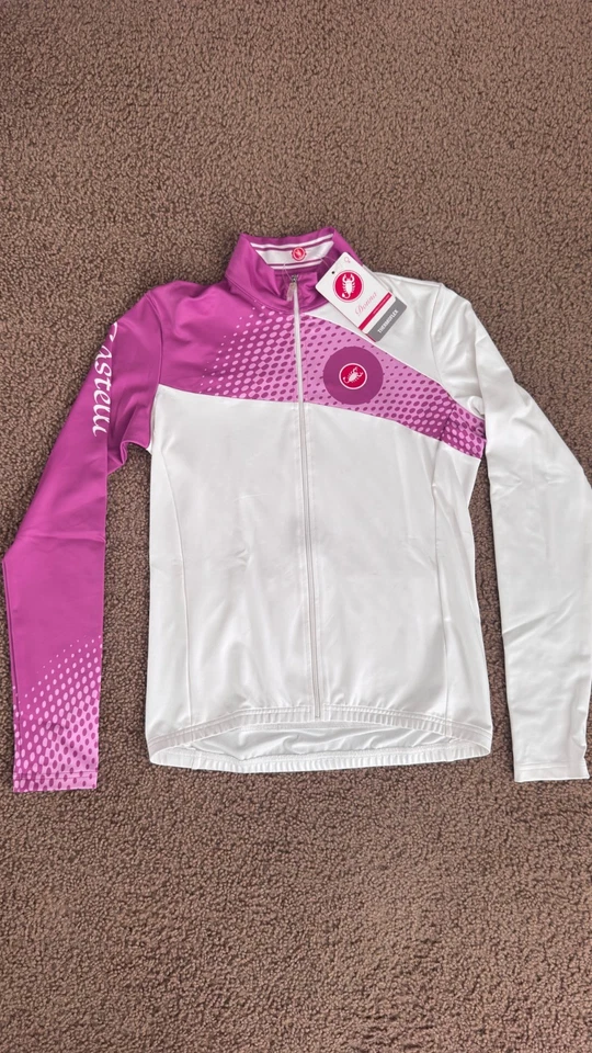 Jersey de ciclismo Castelli para mujer Donna Thermoflex púrpura blanco talla M Foto 1 de 4