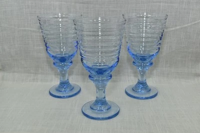 Juego de 3 copas de vino/copas de agua Libbey Sirrus azul claro de colección Foto 1 de 4