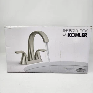 Kohler Centerset Bathroom Faucet 4" 2-Handle High Arc Vibrant Brushed Nickel - Picture 1 of 19