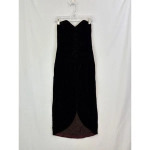 Vintage BB Collections Black Velvet Strapless Sweetheart Dress Size 8, 36 bust - Picture 1 of 11