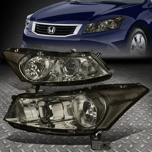 FOR 08-12 HONDA ACCORD SEDAN SMOKED HOUSING CLEAR CORNER HEADLIGHT HEAD LAMPS - Picture 1 of 6