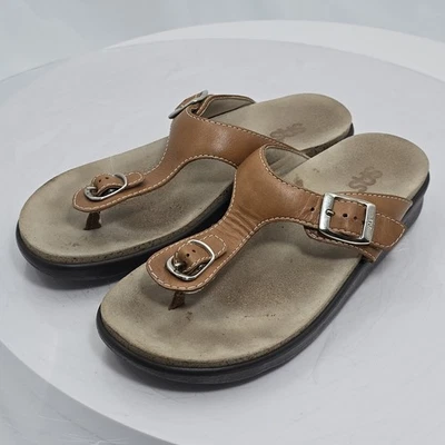 SAS Sanibel Caramel Brown Women 7 M Comfort Sandals Flip Flops Tan - Image 1 of 4
