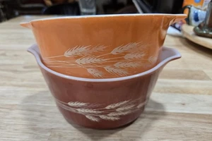 Vintage Set Pyrex Autumn Harvest Weizen Auflaufformen 472-B 473-B Landhaus Kern - Bild 1 von 13