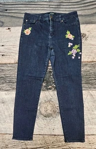 Jeans Lauren Ralph Lauren Premier ajustados recortados bordados florales talla 10 - Imagen 1 de 12