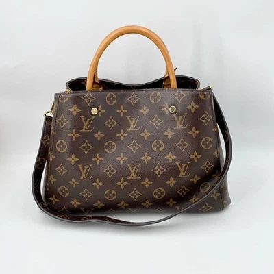 #2 Б/у Louis Vuitton Монтень коричневый монограмма холст наплечная сумка подлинный - Изображение 1 из 4