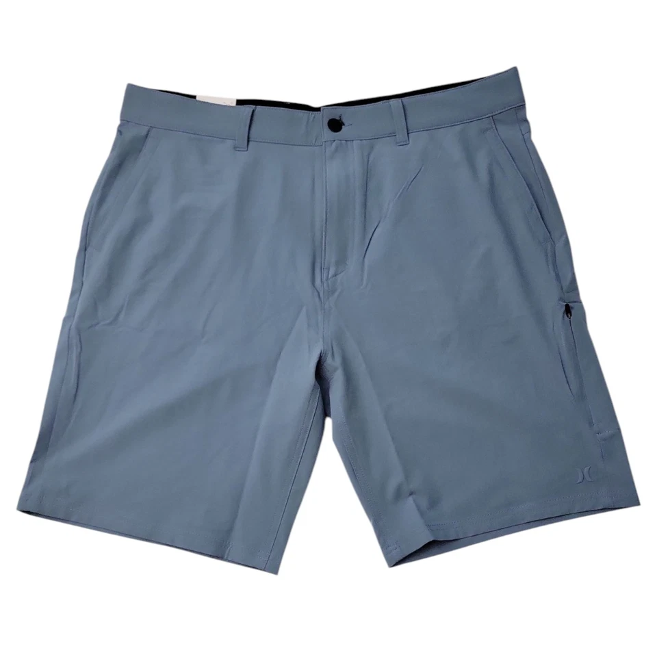 Men's Hurley Trek Hybrid Shorts 4-Way Stretch Size 34 Grey 9" Inseam Hiking