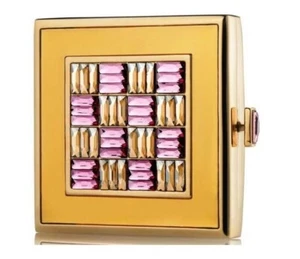 Estee Lauder Solid Perfume Powder Compact "Jeweled Checkerboard" 2009 - Picture 1 of 1