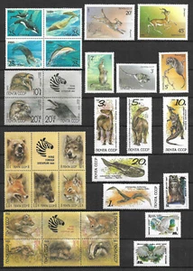 URSS 1986-90... Estampillas montadas sin montar o nunca montada ** Mamíferos marinos, vida silvestre, animales prehistóricos... - Imagen 1 de 1