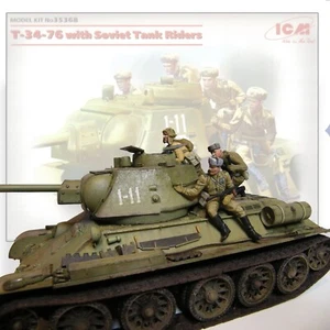 KIT MODELO ICM 35368 1/35 T-34/76 CON JINETES DE TANQUE SOVIÉTICOS SEGUNDA GUERRA MUNDIAL - Imagen 1 de 7