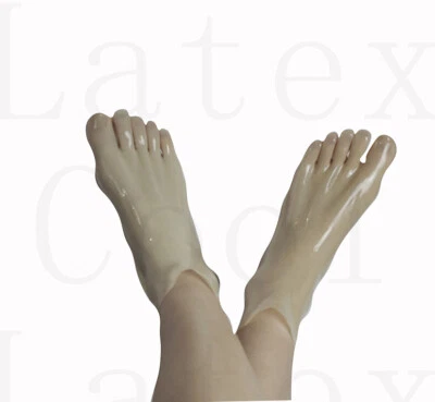 LATEX COOL 100% Latex Toe Socks Transparent Rubber Kompressionsgeformte Five Finger Socken
