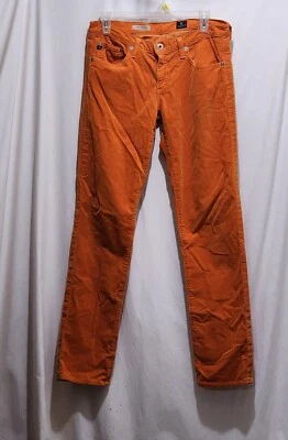 AG Adriano Goldschmied Orange Corduroy The Stevie Slim Straight Jeans 29R - Image 1 of 4