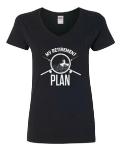 My Retirement Plan (Fishing) Women's V-Neck T-Shirt - Picture 1 of 12