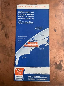 1952 Motor Court and Vacation Resort East Coast Travel Guide, Ray A Walker Map - Picture 1 of 9