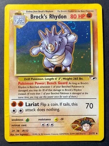 Brock’s Rhydon 2/132 Gym Heroes Holo Rare - Pokemon Card HP - Picture 1 of 5