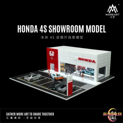 Diorama 1:64 Scale Car Showroom Model Light Version Assembly Garage Scene Models - Image 1 of 4