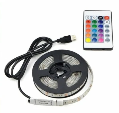 1m 2m USB LED Streifen Lichter IP65 5050 RGB TV LED Streifen mit Fernbedienung - Bild 1 von 4