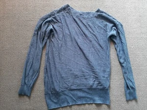 Poof Excellence Women's Sweater Size L Large Blue Knit Long Sleeve - Picture 1 of 6