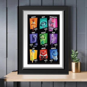 Disney Inside Out 2 Poster Joy Sadness Anger Anxiety 13x19 Satin Print - Picture 1 of 4