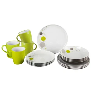 Brunner Lunch Box Space Melamin-Geschirrset 16-teilig Weiss/Lime - Bild 1 von 4