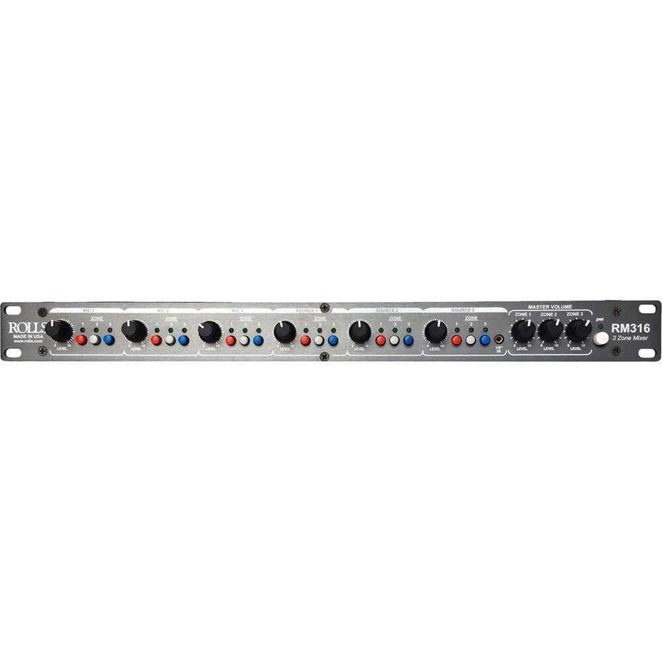 Rolls RM316 3-Zone Mixer with RCA & XLR Inputs - Image 1 of 1