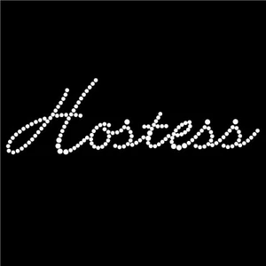 Diamonte Hotfix Hochzeit Transfers Strass Bügelmotiv "Hostess" - Style1 - Bild 1 von 1