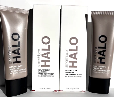 SMASHBOX LOT Halo Healthy Glow All-In-One Tinted Moisturizer FAIR 1.4 oz x 2 NIB - Image 1 of 4