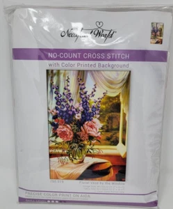NeedleArt World NO COUNT Kreuzstich Set Blumenvase am Fenster - Bild 1 von 3