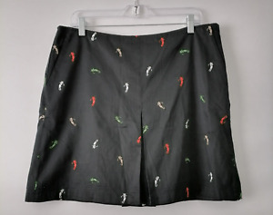 Lizgolf Liz Claiborne Women's Embroidered Side Zip Golf Skirt Skort Size 14