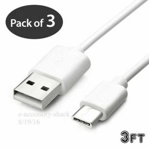 3 Pack USB-C to USB-A Cable Fast Charge Type C Charging Cord Rapid Sync Charger - Picture 1 of 10