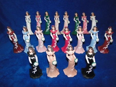 New Vintage Wilton Bridesmaids, 4 1/2" tall, variety of colors, pack of 2 - Image 1 of 3