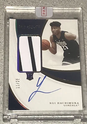 2019-20 Immaculate Rui Hachimura RPA ROOKIE RC PATCH AUTO /25 Wizards Gonzaga - Image 1 of 2