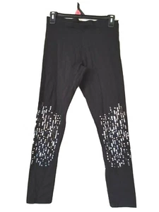 Cute Comfy Girl's Black Sequined Faded Glory Size XL 14/16 Legging Pants  - Picture 1 of 10