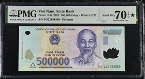Vietnam 500.000 Dong 2022 P#124 - Solid 888888 - PMG 70* - Picture 1 of 2