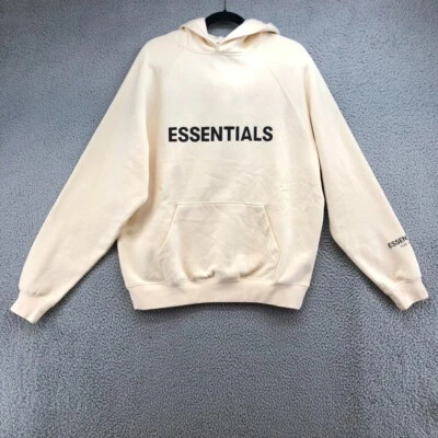 Essentials Fear Of God Sudadera con Capucha Para Hombre Mediana Crema Pullover Comodidad  Foto 1 de 4