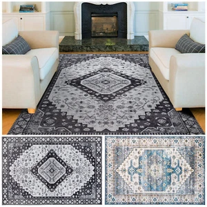 Extra Large Rugs 240x340cm Machine Washable Carpet Blue Boho Rug Charcoal Runner - Picture 1 of 5