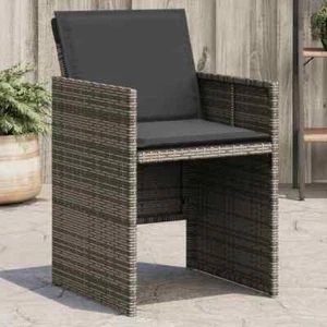 Gartenstuhl Stuhl Sessel Gartensessel Stuhlset 4 Stk. Grau Poly Rattan vidaXL - Bild 1 von 12