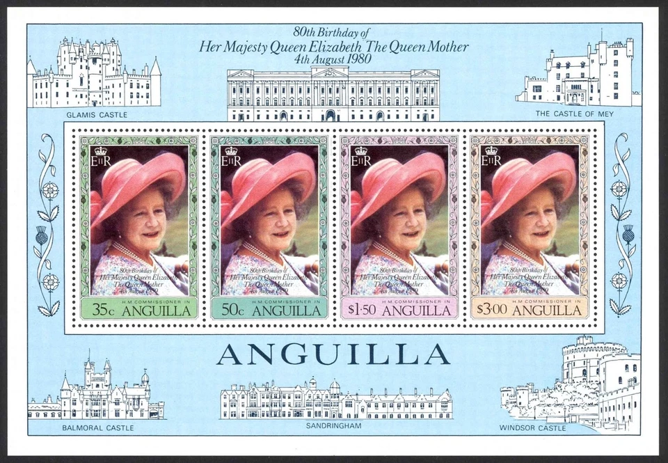Anguilla #SGMS415 MNH S/S 1980 QEII Queen Mother Hat Buildings [397a] - Image 1 of 1